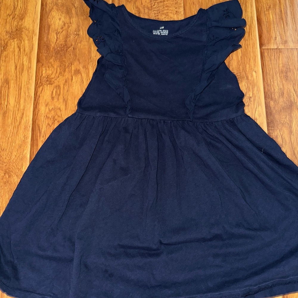 H&M Dark Blue Kids Dress with Ruffles